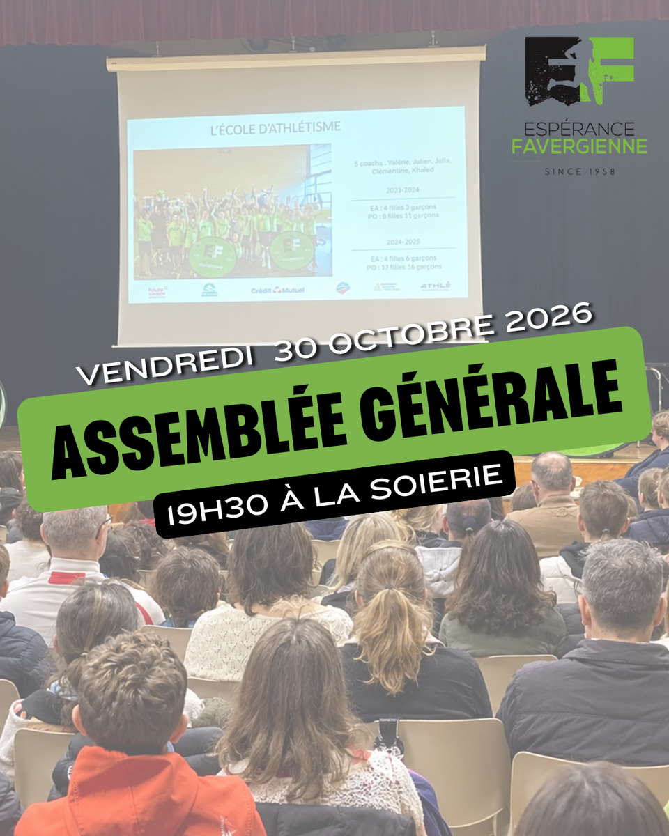 Assemblée Générale (Saison 2025-2026) - 30 octobre 2026 à la Soierie